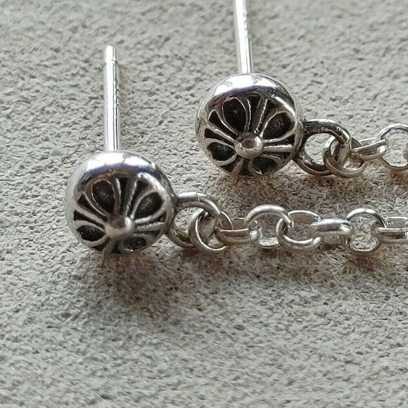 Chrome Hearts Spike Drop Earrings (Pair) 925 Sterling Silver - Picture 4 of 8